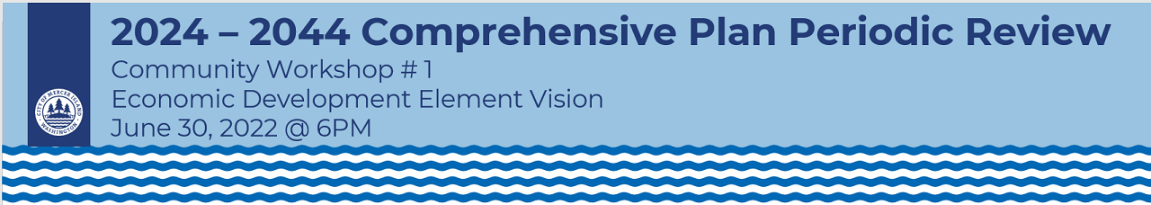 2024 – 2044 Comprehensive Plan Periodic Review Community Workshop # 1 Economic Development Element Vision June 30, 2022 @ 6PM