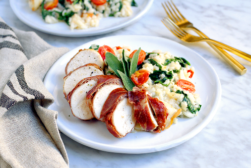 Virtual Cooking Demo:Prosciutto Wrapped Chicken with Risotto