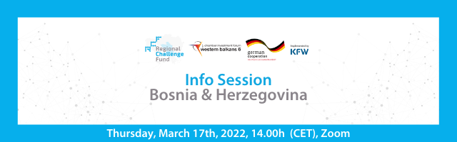  Info Session in Bosnia and Herzegovina will be held on Thursday, March 17th, 2022, at 11:00h (CET) via Zoom.
