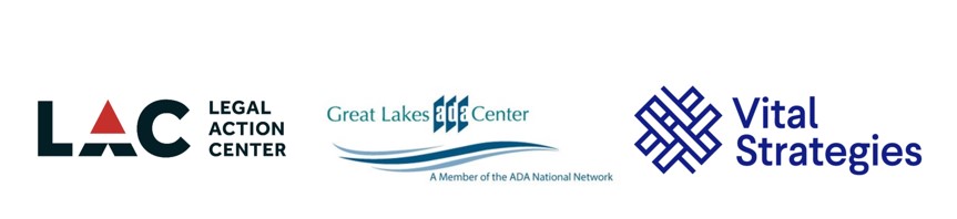 Legal Action Center, Great Lakes ADA Center and Vital Strategies Logos