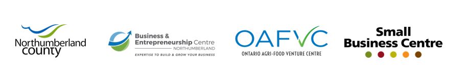 Banner of partner logos (Northumberland County, BECN, OAFVC, Small Business Centre)