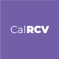 White Cal RCV logo on a purple background.